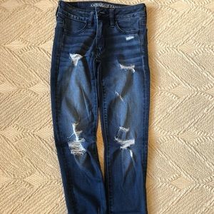 American Eagle super stretch jegging ripped jean
